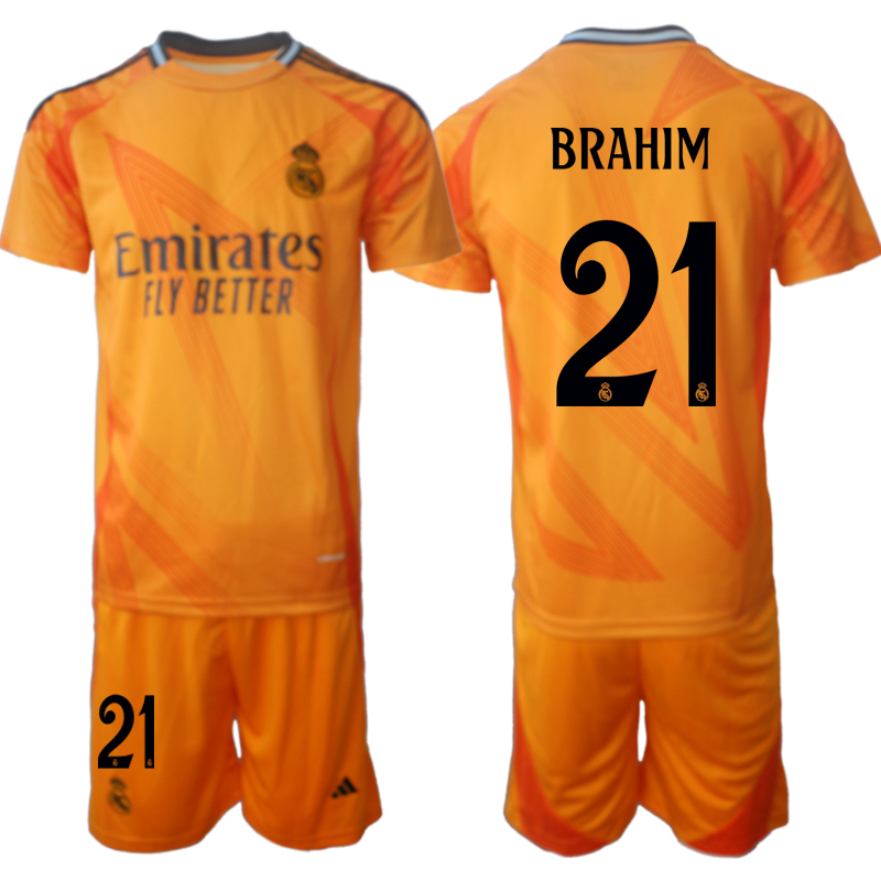 Men 2024-2025 Club Real Madrid away orange #21 Soccer Jersey